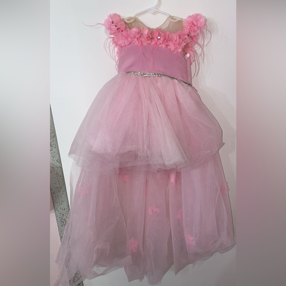 Toddler girls pink high-low dress